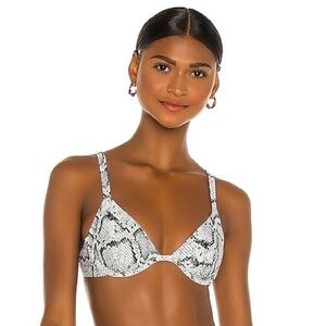 NWT Onia Anna Swim Bikini Top Python XL